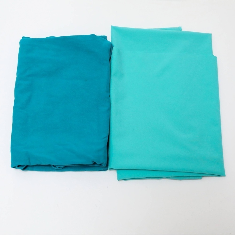 Set of 2 fabrics turquoise aqua blue 1 Yard Each craft sewing stretch quilting